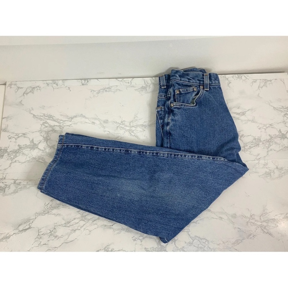 chic Straight-Leg Mid Blue Denim Jeans